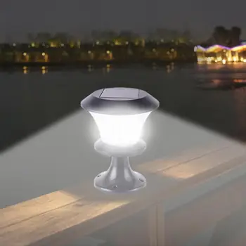 8 LED Sončne Svetilke Vrt na Prostem Nepremočljiva Steber Krajine Luči Park Dekorativne Razsvetljave