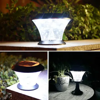 8 LED Sončne Svetilke Vrt na Prostem Nepremočljiva Steber Krajine Luči Park Dekorativne Razsvetljave