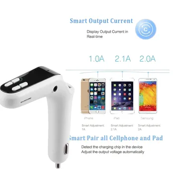 Roke Brezplačni Brezžični Bluetooth, FM Oddajnik G7 + AUX Modulator Komplet MP3 Predvajalnik, USB, LCD Avto Dodatki Polnilnik Za iPhone