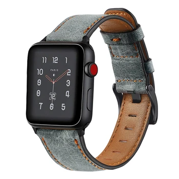 Usnje watchstrap za apple watch band 44 42mm cinturino za applewatch iwatch traku Serija 5 4 3 2 pulseira 40 mm 38 mm correa
