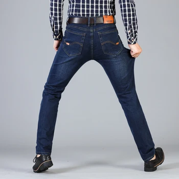 AIRGRACIAS Moške Jeans Visoko Kakovostnih Klasičnih Mens Jean Elastična Ravne Dolge Hlače Hlače, Bombaž Denim Kavbojke Moški Plus Velikost 28-46