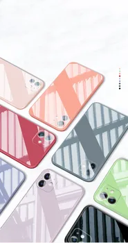Fashional Telefon Kritje Tekočih Steklo Ohišje Za iPhone 12 11 Pro X Max XR SE2 7 Praske Odpornega Anti-Padec Nazaj Zaščitna torbica