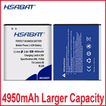 HSABAT 4950mAh BL229 Mobilnega Telefona Baterije Batterie Batterij Bateria Uporabite za Lenovo A8 A808T A806