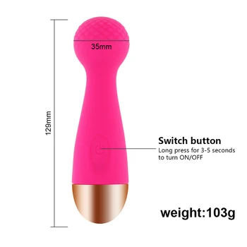 Mini Clitorial Stimulator Bullet Vibrator Erotično Sex Igrače za Ženske Pari 9 Hitrosti Silikona, G-spot Massager za ponovno Polnjenje