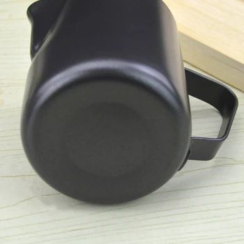 NOOLIM Black-Non-stick Prevleko Kave Vrč Pokal Vrč iz Nerjavečega Jekla Mleka v Espresso, Kava Penjenje Jug Zlorabiti Pokal Vrč 350 ml /600ml