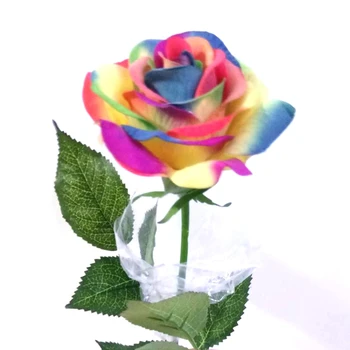 10pcs Pisane Umetne Svile Cvet Mavrične Rose Cvet Pravi Dotik Poročno Dekoracijo Doma Soba Dekor Simulacije Cvet Podružnice