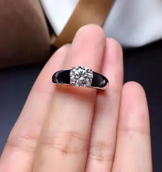 Prasketanje moissanite gem obroč za ženske, moške, darilo fine nakit utripa gem prstan posla poročni prstan darilo za rojstni dan srebrna