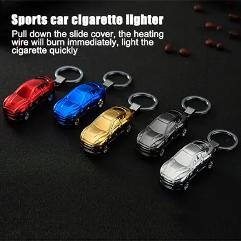 Ustvarjalne Keychain Lažji Osebnost USB, Polnjenje Cigaretni Vžigalniki Športni Avto Vžigalnik z Bliskavico