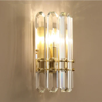 V novi, moderni kristal stenske luči lustre wandlampen AC110V 220v zlata stenska svetilka za spalnico, dnevno sobo razsvetljavo