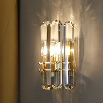 V novi, moderni kristal stenske luči lustre wandlampen AC110V 220v zlata stenska svetilka za spalnico, dnevno sobo razsvetljavo
