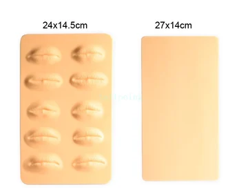 10 Kos Mehko Pravi Kože, Občutek Silikonski Stalno Ličila 3D Ustnice Praksi Kože 24*14.5 cm