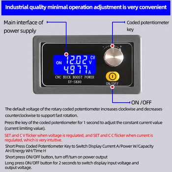 Nastavljiv Avtomatski CC CV Korak Navzgor, Navzdol Buck Boost Converter Digitalni Voltmeter Ampermeter Regulator Napetosti za Napajanje 5V 12V 24V