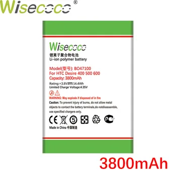 WISECOCO 3800mAh BO47100 Baterija Za HTC Desire 400 500 600 Dual SIM 609d 5088 5060 C525c C525E T528 T606W T608T Mobilni Telefon