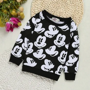 Moda Baby Boy Girl Šport Bo Ustrezala Otroci Mickey Mouse Otroci Majica + Hlače 2 Kos Oblačila Določa Malčka Bombažno Obleko, Jope