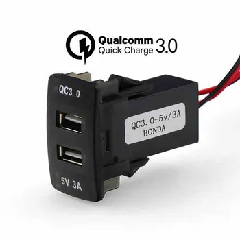 DC12V dvojno USB QC3.0 polnilnik avto socket adapter hitro polnjenje 5 3A/9V 2A/12v 1,5 A za Nissan, Toyota, Honda, Mitsubishi