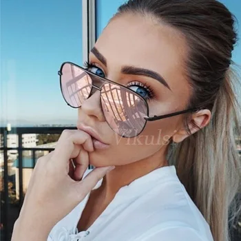 Nove blagovne Znamke, Modni Oblikovalec sončna Očala Žensk Prevelik Pilotni sončna očala Za Ženske Luksuzni Odtenki 2019 Novo Lunettes Femme UV400