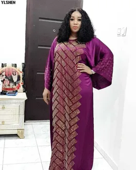 Dolžina 150 cm Plus Velikost Afriške Ženske Obleke Poletje Obleko Maxi Dashiki Letnik Diamond Boubou Haljo Africain Femme Vestidos 2020