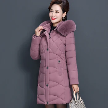 ženske zimsko jakno srednjih let in starejših bombaž-oblazinjena oblačila za ženske barva mati plašč ženski top coat plus velikost