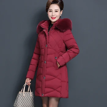 ženske zimsko jakno srednjih let in starejših bombaž-oblazinjena oblačila za ženske barva mati plašč ženski top coat plus velikost