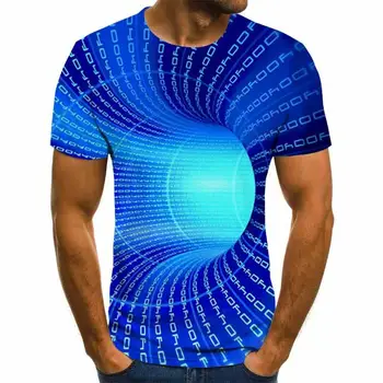 Poletje tridimenzionalni 3D vortex T-shirt Moški Ženske Modni 3D T Majica Kratek Rokav Harajuku Hip Hop Srčkan Tshirt zabavne majice