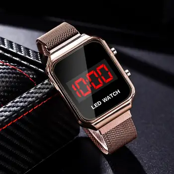 2020 Dame Moda Elektronski Športen Bedeti Zlitine Očesa Trak Magnet Sponke Ženska Pazi Digitalni Prikaz Ženskih Watch Quartz Uro