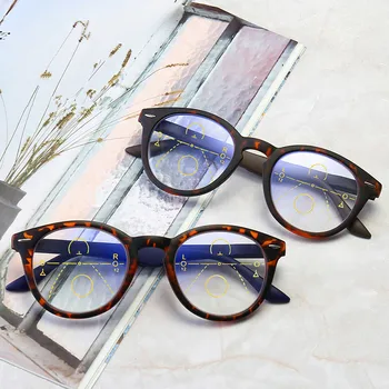 Retro Anti Modra Svetloba Obravnavi Očala Ženske Blagovne Znamke Progresivna Multifokalna Očala Moških V Bližini Daleč Pogled Dioptrije Očal +1.0 3.0