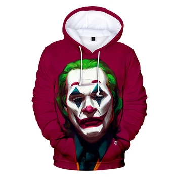 2021 Anime Rdeče Glasbeni Klovn Joker Hoodie Moških Igralne karte masko puloverji jopice Plus Velikost 3D Kravato barvanje sueter masculino 4XL