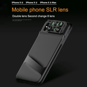 6 v 1 Telefon Pokrovček Objektiva Primeru širokokotni Kamero Telefona Fisheye Objektiv Telefoto Makro Objektiv Kamere za iPhone XS XR XS Max