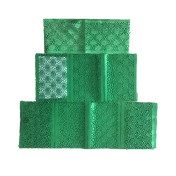 BlackWin nigerijski aso oke headtie z biseri afriške tkanine sego headtie auto gele headtie zelena visoke kakovosti 3piece/veliko -J5