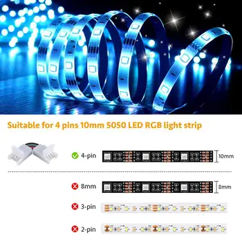 10Pcs L-Oblike, 4-Pin LED Trak Priključki Kota Nastavljiv Upogljivi za 10 mm Širina 3528/5050 SMD RGB LED Trakovi Luči