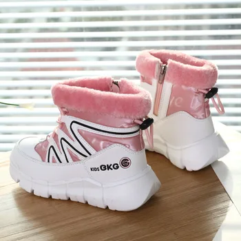 ULKNN 2020 Pozimi Velika otroška Obutev Bombaž-oblazinjena Dekleta Footwears Plus Žamet Čevlji Debele Non-slip Nepremočljiva Fantje Sneg Škornji
