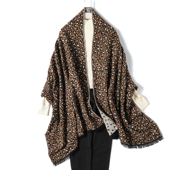 2020 novo podobo blagovne znamke ženske modni šal plesti kašmir šali za lady leopard tiskanja debel toplo vratu rute echarpe foulard