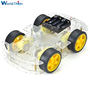 Smart Komplet 4WD Smart Robot Avtomobilske Šasije, Kompleti za Avto S Hitrostjo Kodirnik in Polje Baterije za Arduino Diy Kit