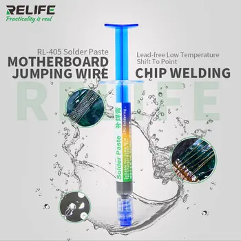 RELIFE RL-405 nizke temperature lead-free spajkalna pasta iglo cevi spojke za matično ploščo skakalec CPU spajkanje rep polnilnik popravila