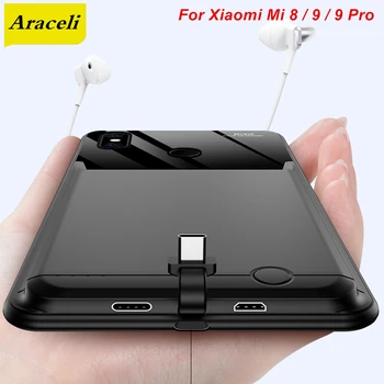 Araceli 10000 Mah Moči Banke Za Xiaomi Mi 8 9 9 Pro Baterije Primeru Zunanje Backup Baterijo, Polnilnik, Kovček Za Xiaomi Mi 9 Pro