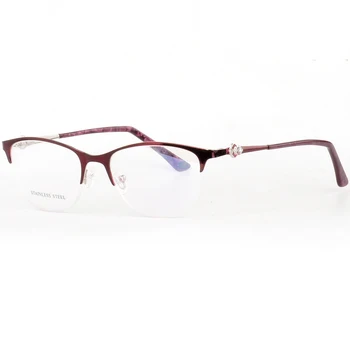 Optična Očala Spektakel Okvir Ženske Kovinski Pol Okvir Obravnavi Očala Customzied Leče, Očala Za Kratkovidnost Recept Očala
