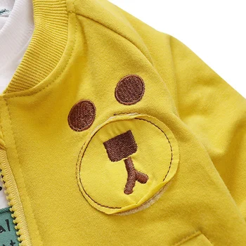 Jeseni Baby Girl Boy Vrhnja Oblačila Risanka Medved Tiskanja Priložnostne Zadrgo Majica Otroci Obleke Vrhovi