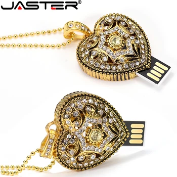Jaster black colloid USB2.0 kristal in kovinski Gem Srce S010 USB disk micro USB flash drive kovinski majhno darilo 16GB 32GB