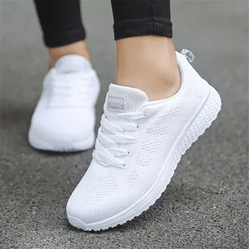 Bele superge ženske čevlje 2021 poletni čevlji ženske superge dihanje očesa športna obutev ženska moda čipke-up dame čevlji