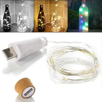1Pc/4Pcs 1,5 M, 15 Led USB Polnilna Steklenica za Vino Plute, Trakovi Luči Niz Stranko Poroko Božični Okraski, Razsvetljava