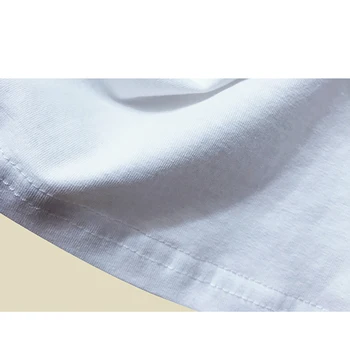 Gkfnmt Bombaža Ženska T-shirt Vrhovi Vintage Bela majica s kratkimi rokavi Ženske Majice Kratek Rokav Vezenje Tee Shirt Femme Poletje Priložnostne 2021
