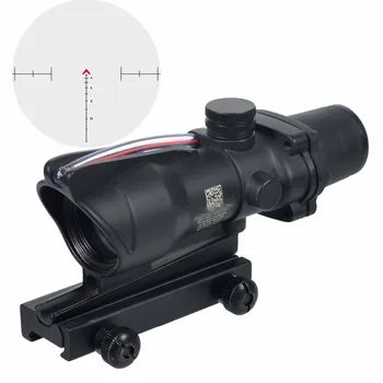 Lov Riflescope Chevron ACOG 4X32 Pravi Fiber Optics Rdečo, Zeleno Osvetljen Steklo, Jedkano Reticle Taktično Optične Pogled