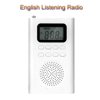 Mini FM Radio 50-108MHz Stereo Sprejemnik z LED Zaslon 3,5 mm Slušalke Jack Strokovno angleščino Poslušanje Radia