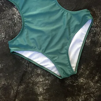 2019 Povodcem Zelene Modne Ženske Kos Seksi Monokini Kopalke Push Up Oblazinjeni Kopalke Izrežemo Trikini Kopalke