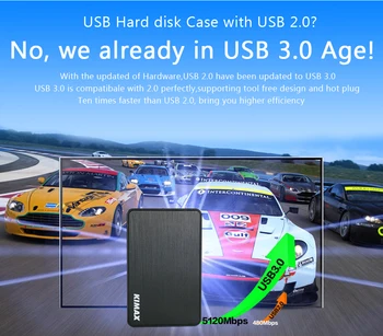 Blueendless 2.5-Palčni HDD Primeru, Sata, USB 3.0 Trdi Disk Zunanja Škatla za Shranjevanje HDD Ohišje z USB Kablom(ne vključuje hdd)