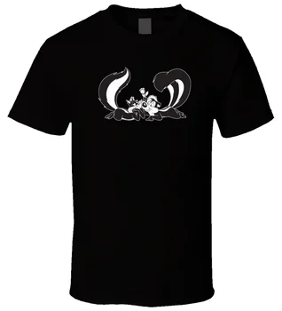 Pepe Le Pew in Penelope 2 Black T Shirt Risanka majica s kratkimi rokavi moški Unisex Novo Modno tshirt brezplačna dostava vrh ajax 2018 smešno