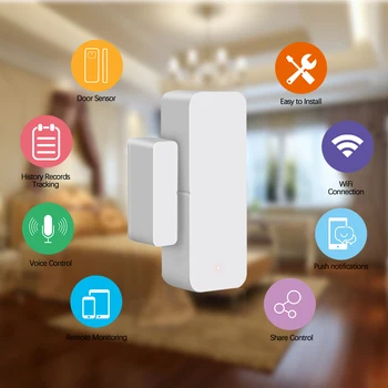 Mini Inteligentni Wifi Anti-theft Alarm Senzor za Vrata z Magnetnim Okno Magnetni Varnostne Podpore Alexa Google Dom Za Nego Otroka