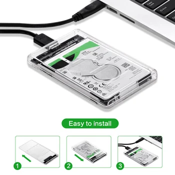 Visoke hitrosti 2TB USB 3.0 2,5 inch SATA, Zunanji Trdi Disk, SSD HDD Ohišje trdega diska priključek za razširitveno postajo