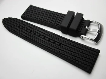 21 mm 22 mm Pnevmatike vzorec trendy Moške Silikonski Šport Watchband Zamenjava Pasu Zapestnice gume black Watchband potapljanje Manžeta