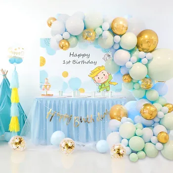 Macaron Balon Arch Komplet Baby Tuš Svate, Dekoracijo Fant Dekle Roza Balon Garland Prvi Rojstni Dan Baloni Modro Nabor